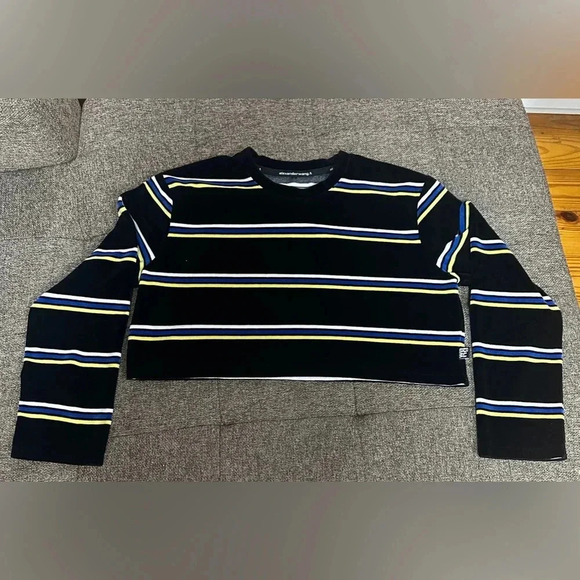 Alexander Wang Black and White Striped Long Sleeve Top - Picture 2 of 7